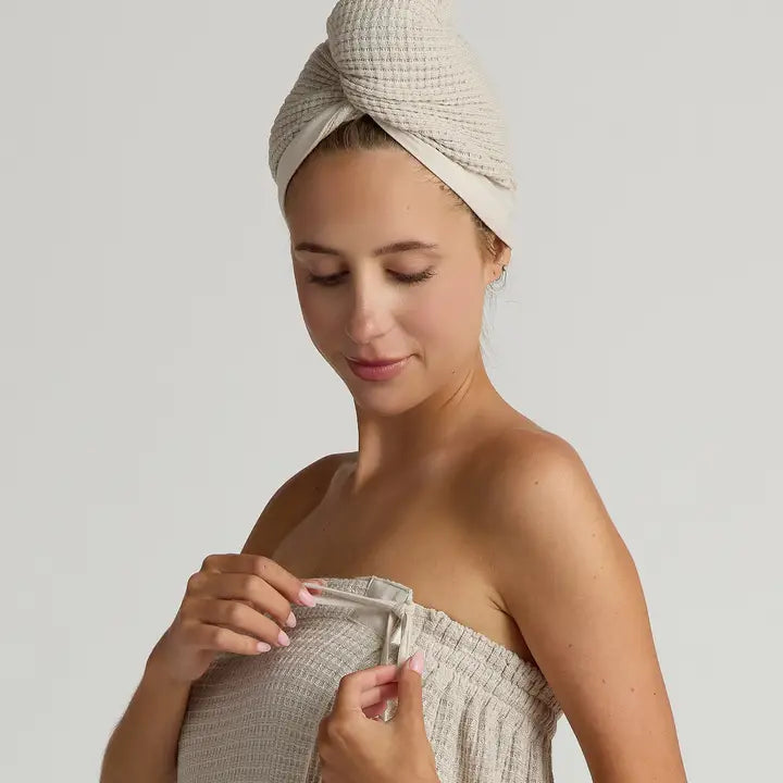 Waffle Hair Wrap- Oatmeal