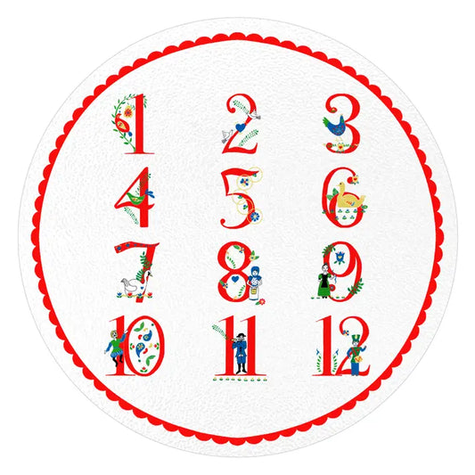 Twelve Days of Christmas Glass Cutting Board- Round 12"