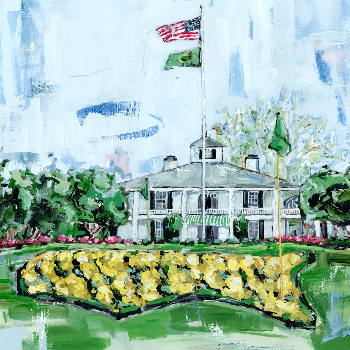 The Golf Clubhouse on Hand-signed Fine Art Paper