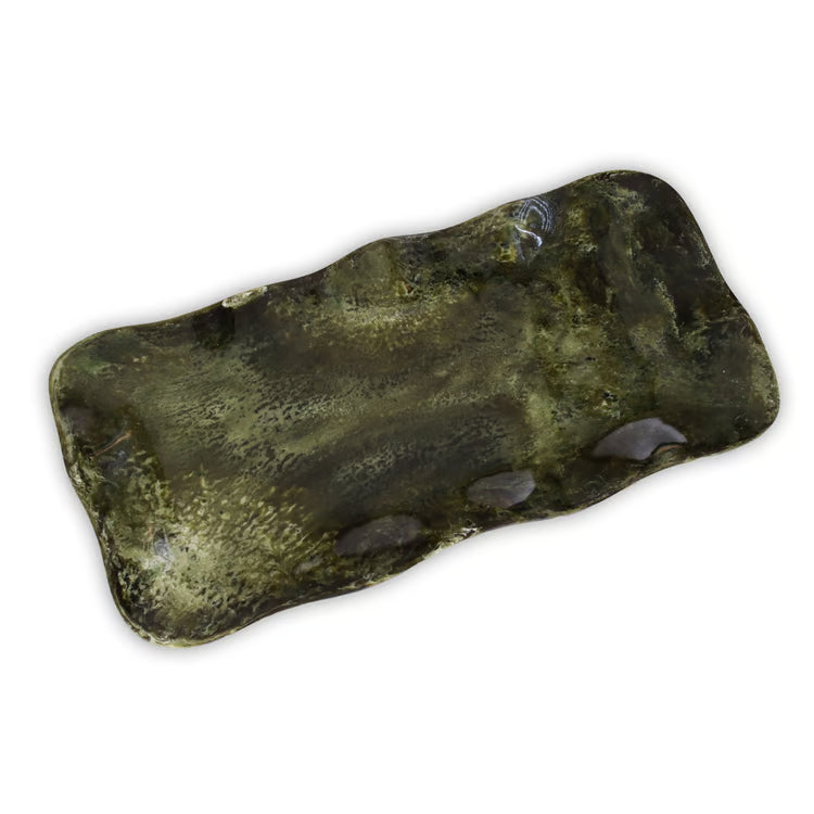 RESIN Malachite Long Rectangular Tray (Green)