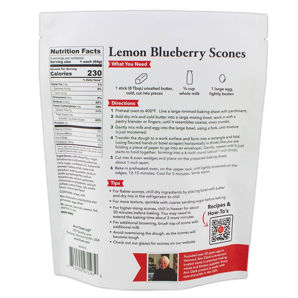 Traditional Lemon Blueberry Scone Mix, 16 oz
