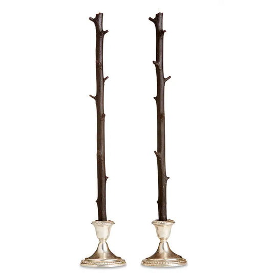 Stick Candles Hickory Pair, Dark Chocolate