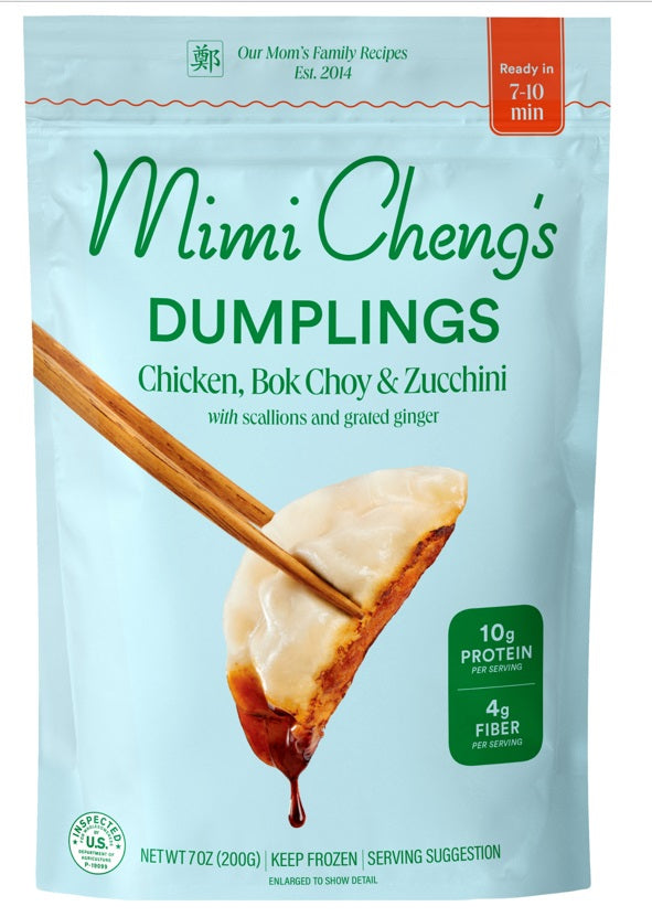 Mimi Cheng's Antibiotic Free Chicken, bok choy & zucchini dumplings