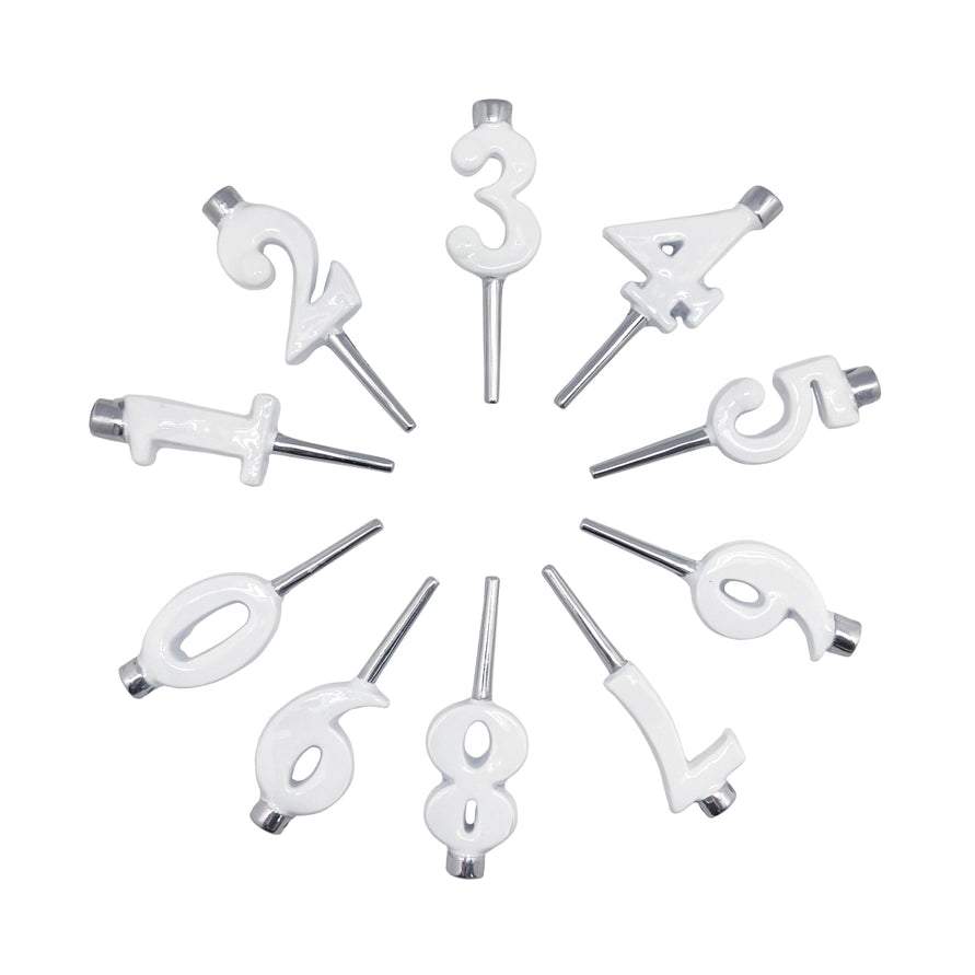 Mariposa White Candle Number Holder Set
