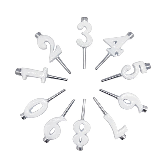 Mariposa White Candle Number Holder Set