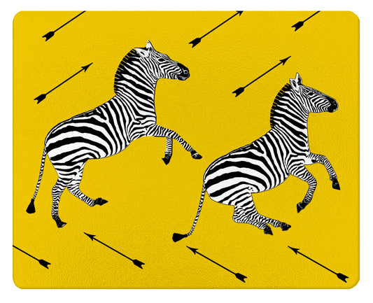 GB8491 - Zebra Trot Yellow Glass Cutting Board