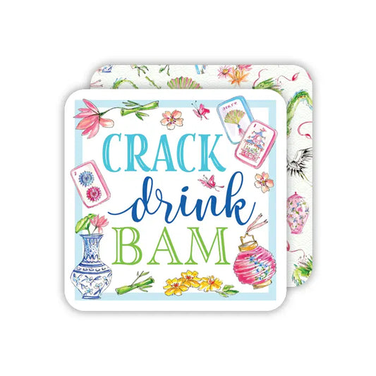 Rosanne Beck Crack Drink Bam Mahjong Coaster Set