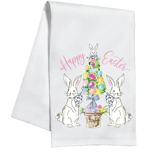 Rosanne Beck Kitchen Towel - Handpainted Easter Egg Topiary