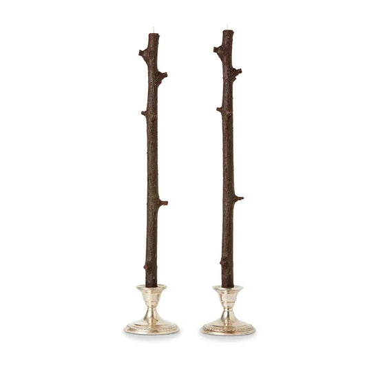 Stick Candles Hemlock Pair, Dark Chocolate