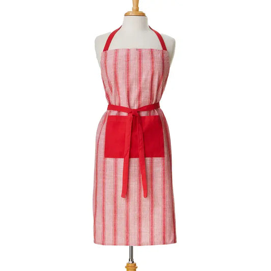Red & White Stripe Apron Cotton