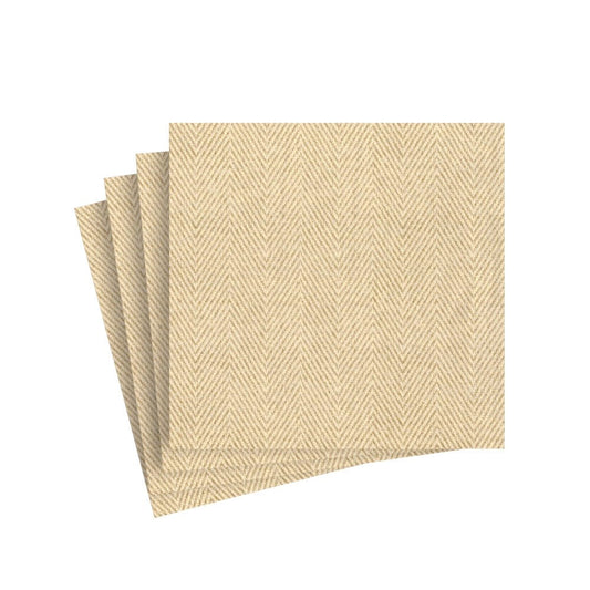 Caspari Jute Natural-Paper Linen Cocktail Napkin