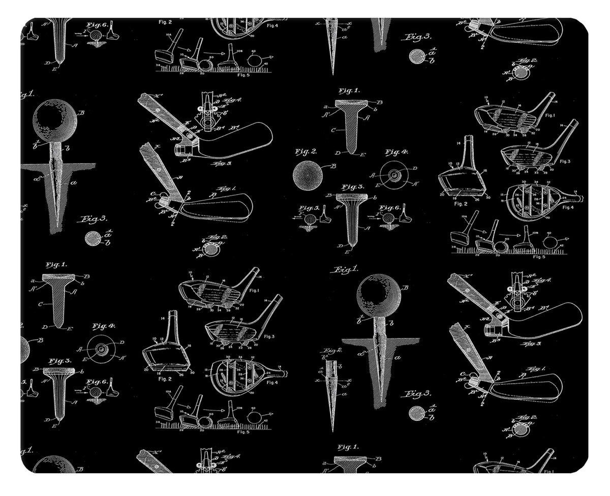 Black Golf Patent Glass Cutting Board