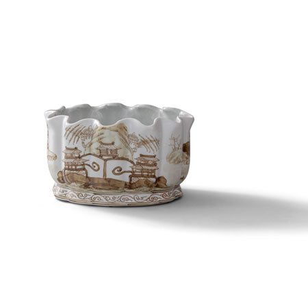 Port 68 Canton Scallop Planter, Brown