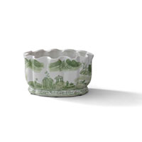 Port 68 Green Willow Scallop Planter