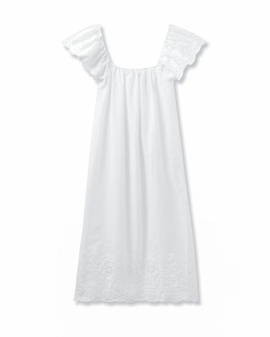 Petite Plume Women's Twill Ava Nightgown in White