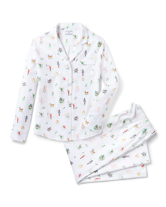 Petite Plume Women's Twill Pajama in 12 Days of Christmas