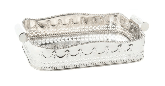 Polished Nickel Embossed Tray, Large