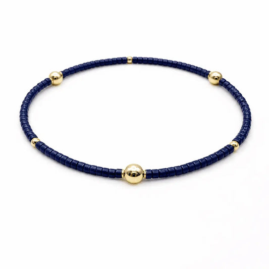 Game Day - Navy & Gold Filled Bracelet