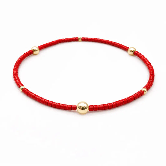 Game Day - Red & Gold Filled Bracelet