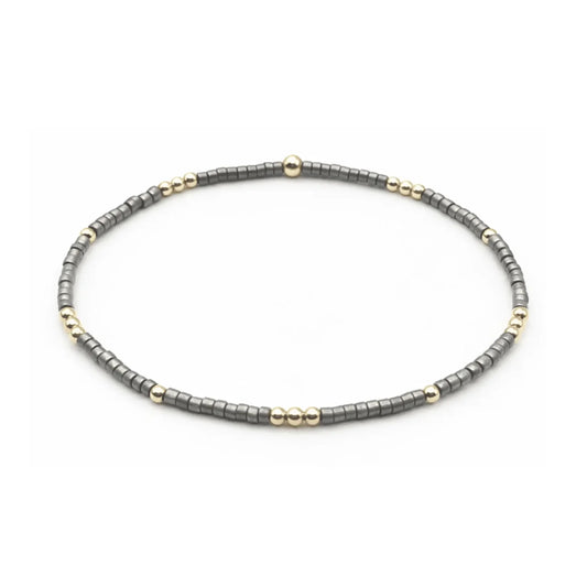 2mm Newport Pewter + Gold Filled Waterproof Bracelet