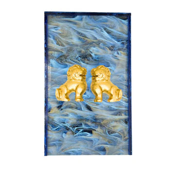 Southern Tribute Guest Box, Foo Dog, Blue