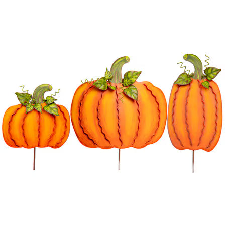 Round Top Collection Ribbon Pumpkins Medium