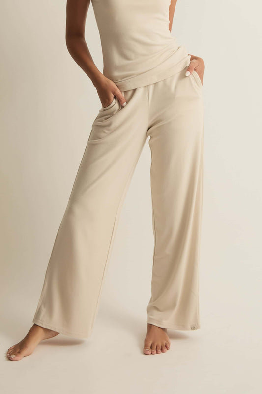 Faceplant Dreams Soft Collection Straight Leg Pant, Oatmeal