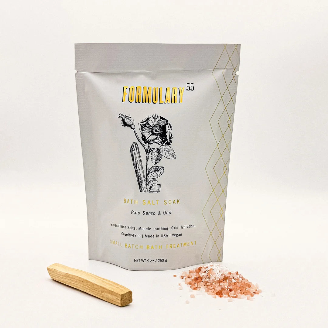 Palo Santo & Oud Bath Salt Soak- 9oz Single Use
