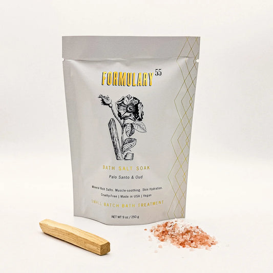 Palo Santo & Oud Bath Salt Soak- 9oz Single Use