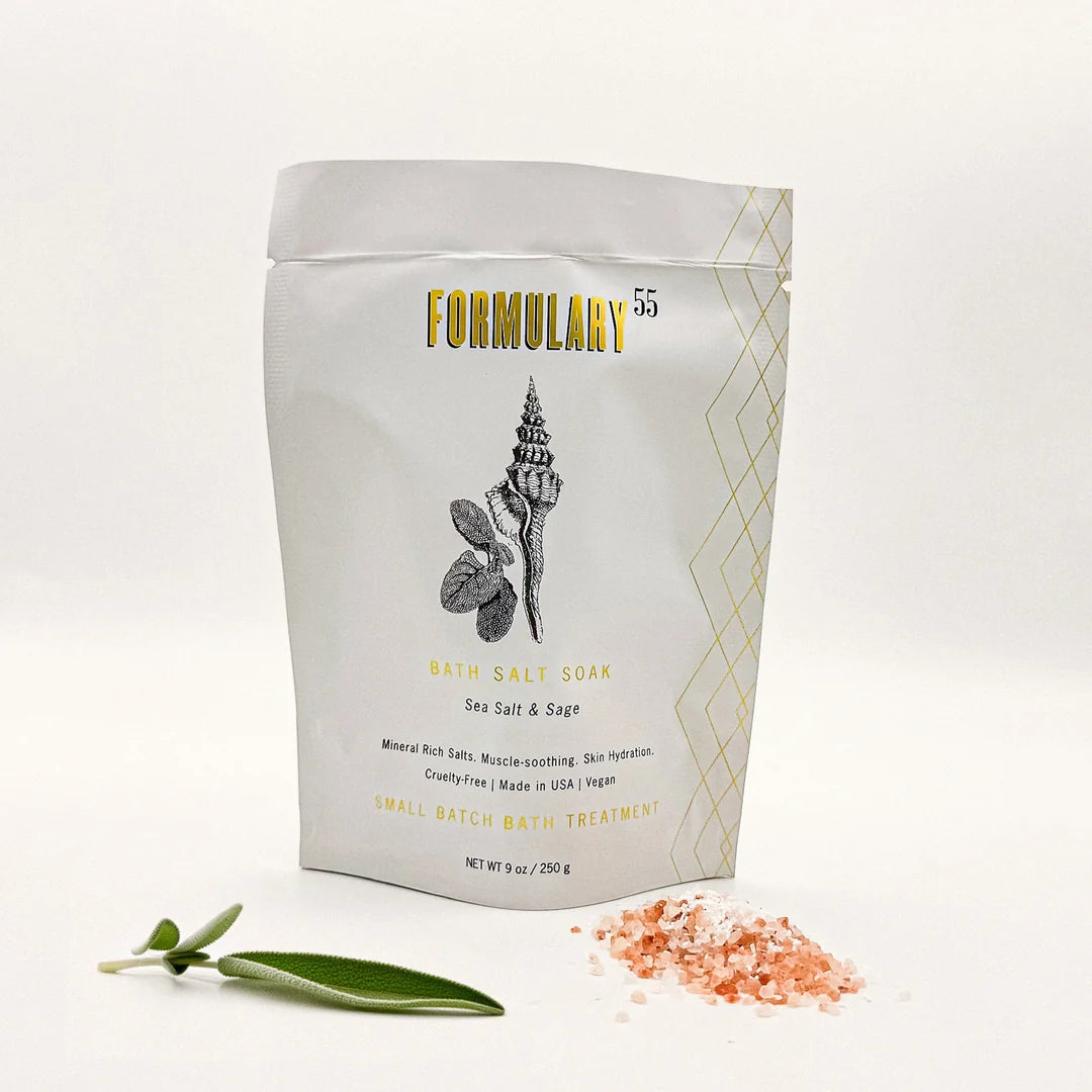 Sea Salt & Sage Bath Salt Soak- 9oz Single Use
