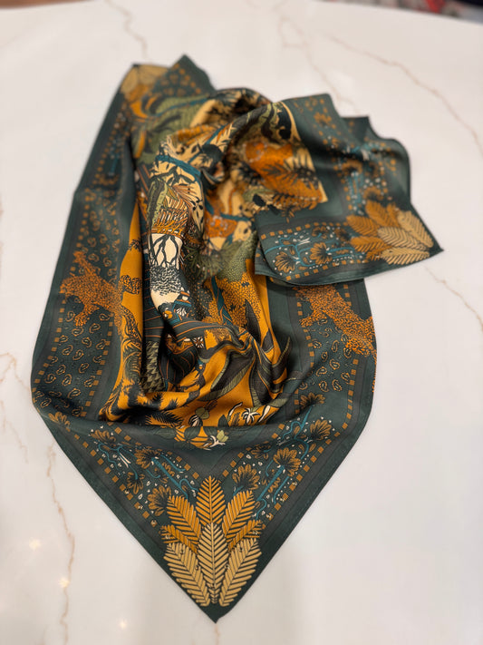 Two's Company Amber Palace Olive Mini Scarf