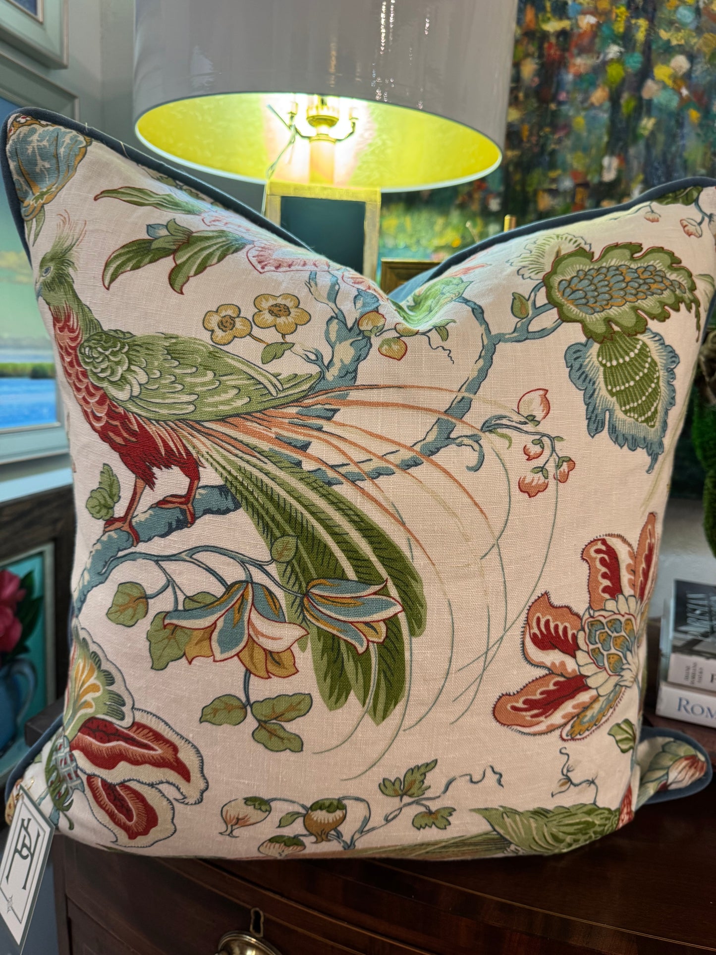 PILLOW Bird & Branch 22"