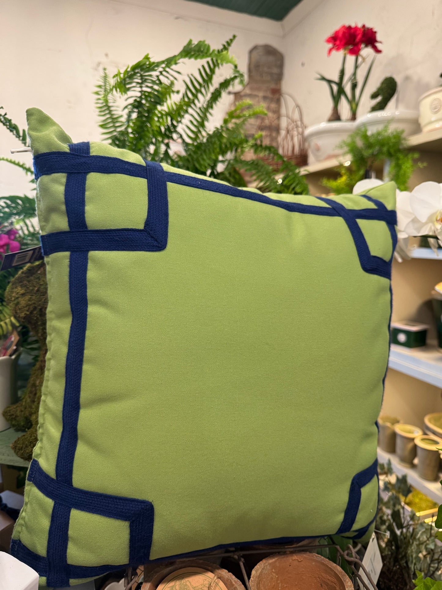 Green And Blue Cord Outdoor Pillows