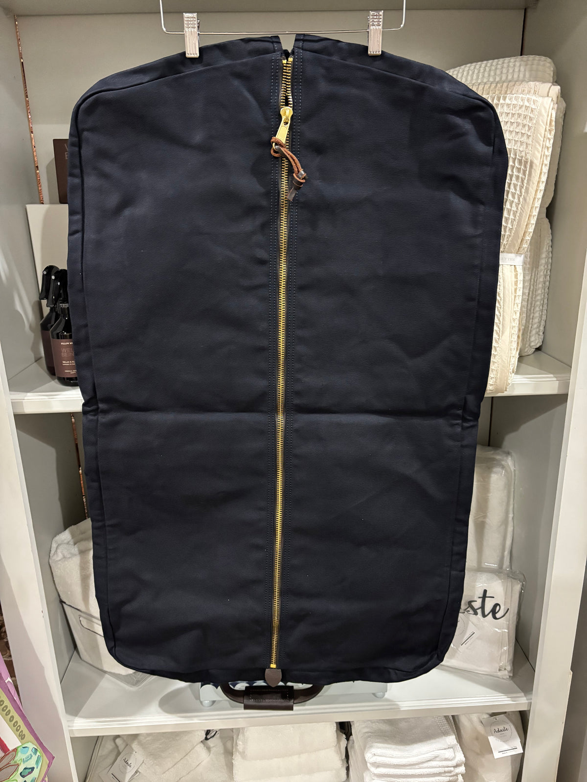 Canvas and Leather Garment Bag