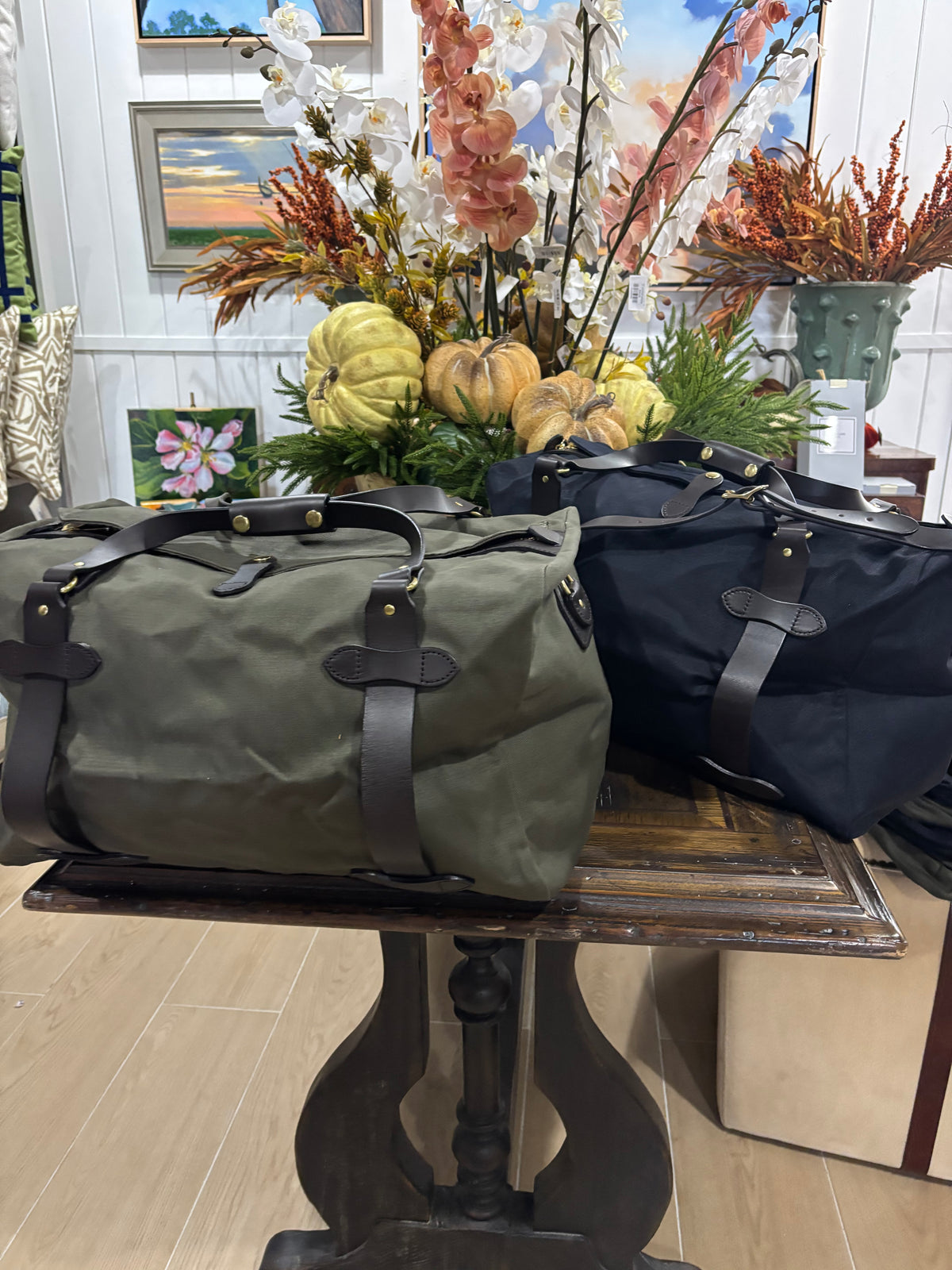 Canvas and Leather Duffle Bag