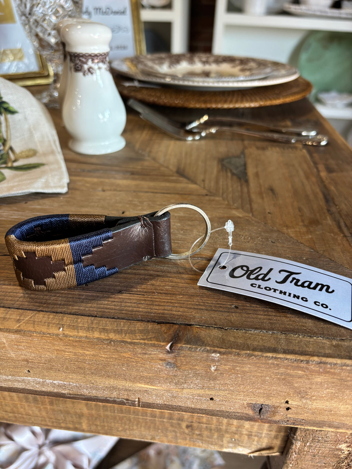 Old Tram Embroidered Key Fob