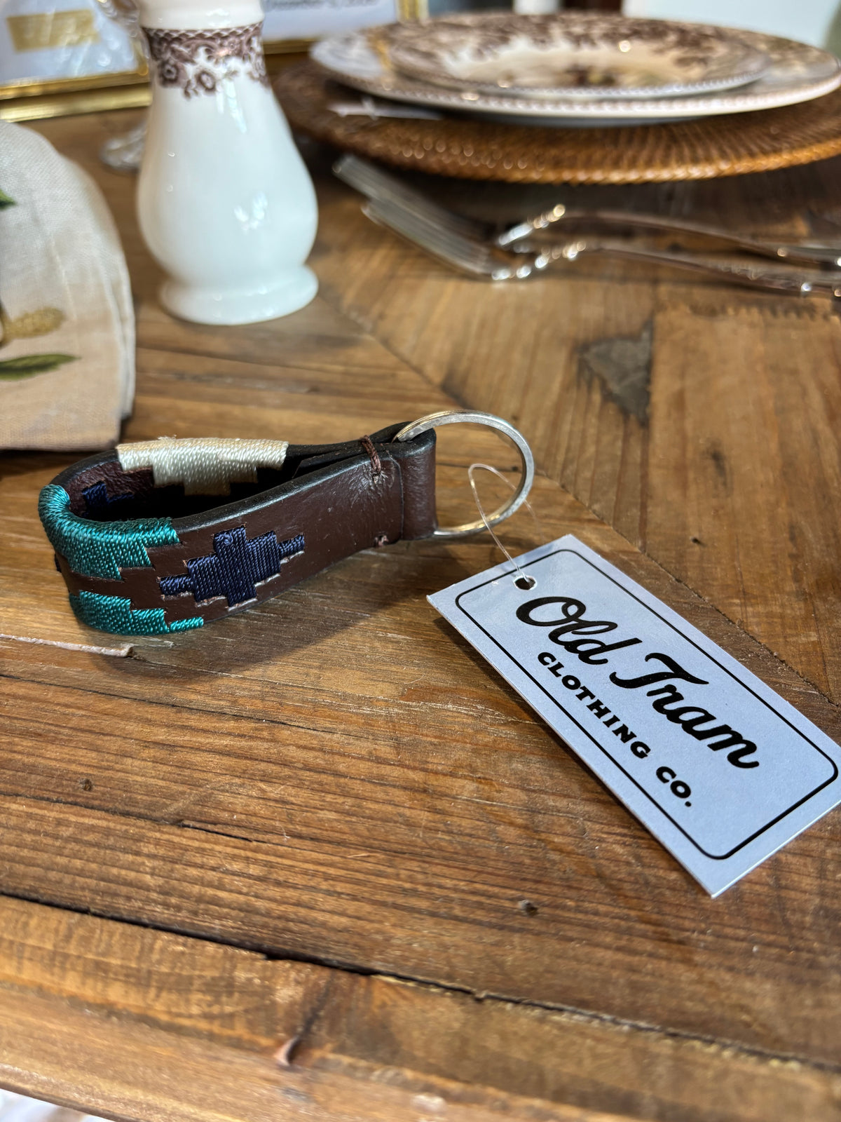 Old Tram Embroidered Key Fob