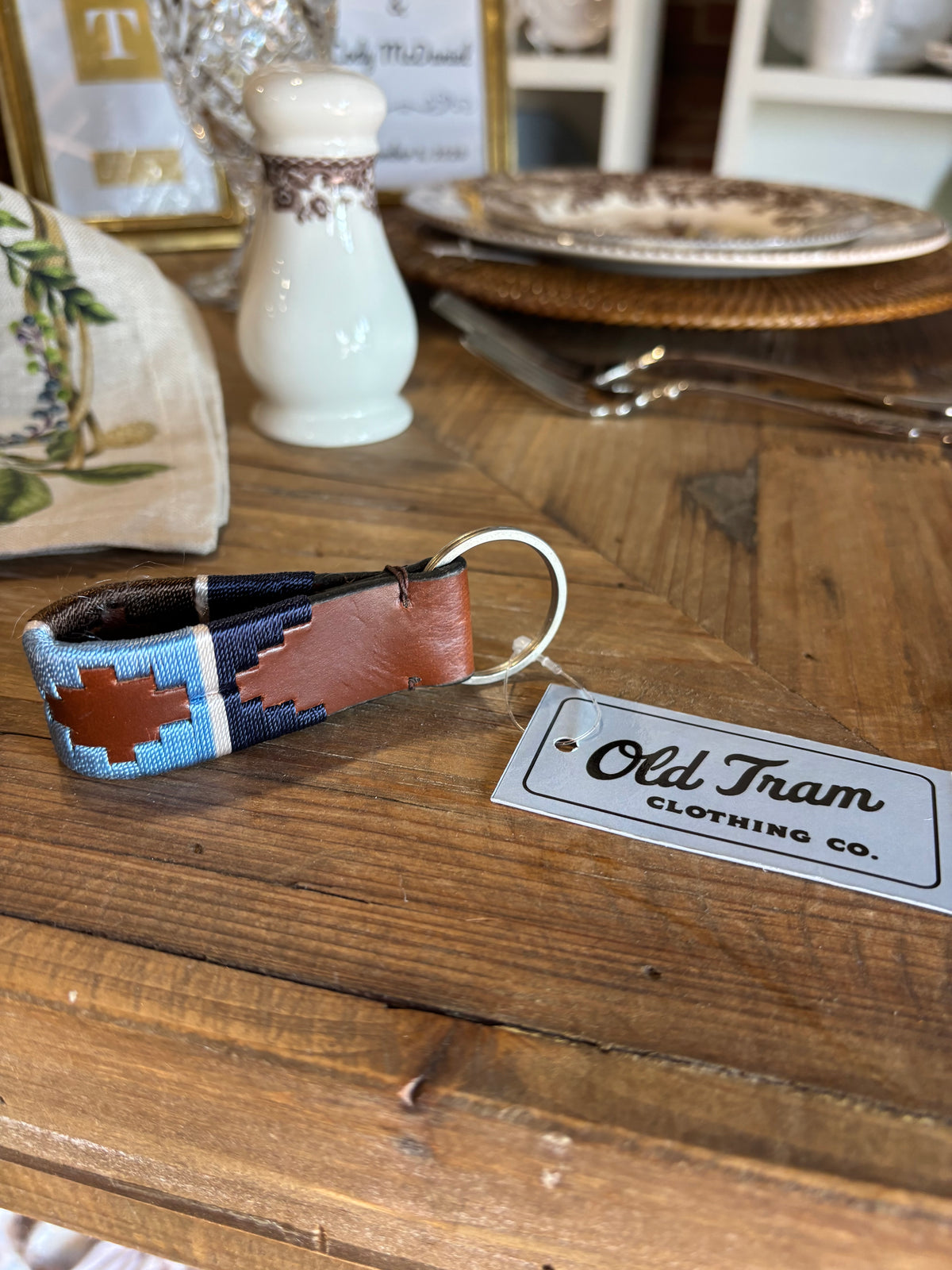 Old Tram Embroidered Key Fob