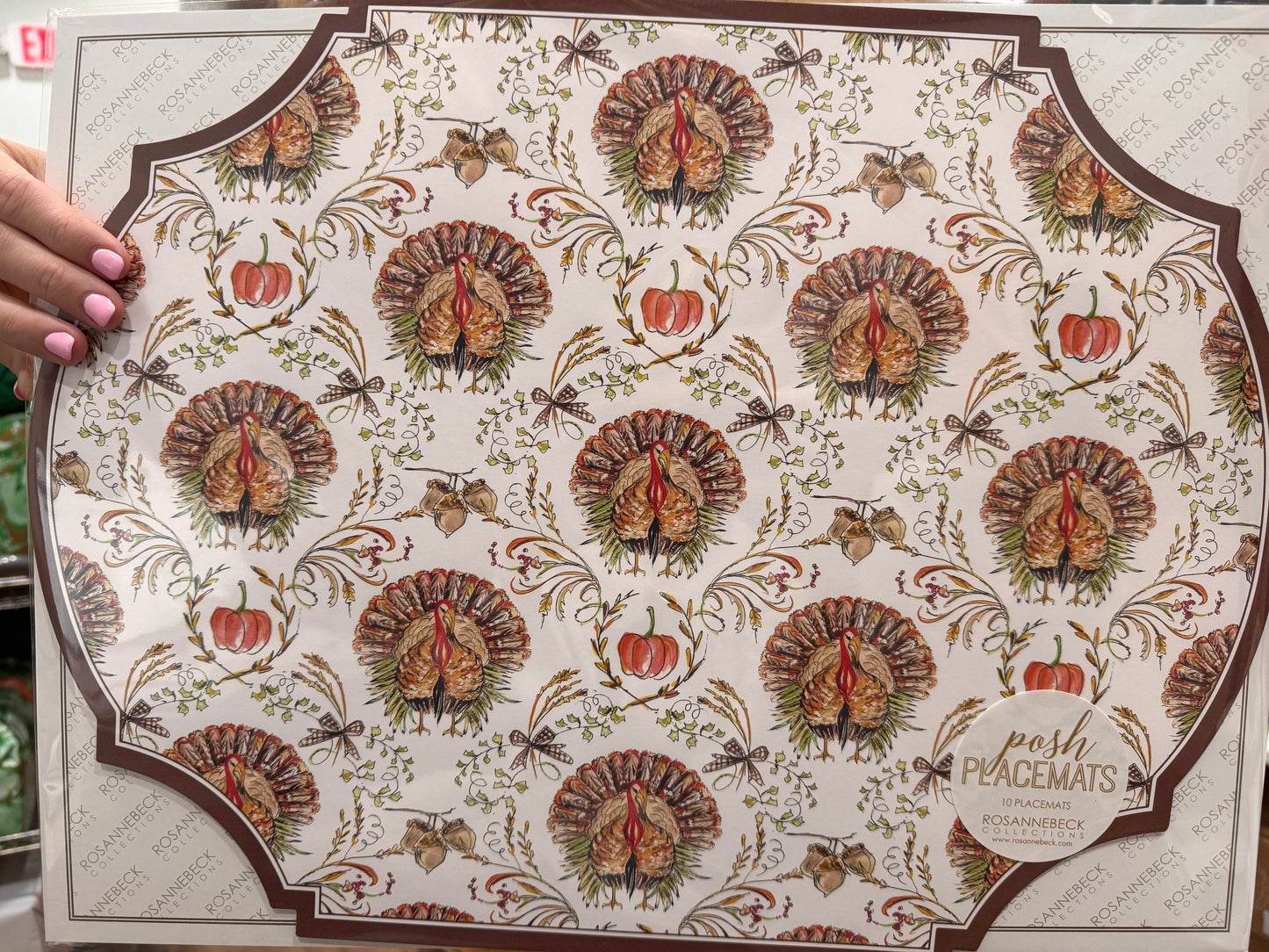 Rosanne Beck Placemat-Handpainted  Standing Turkey