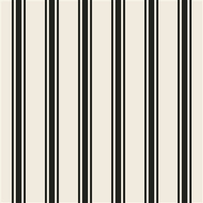 Hester & Cook Black Linen Stripe, Cocktail Napkin
