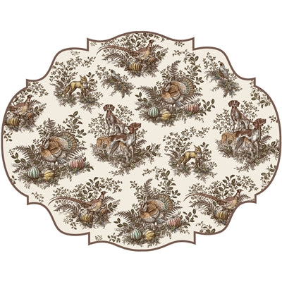 Hester & Cook Die-Cut Harvest Toile Frame Placemat