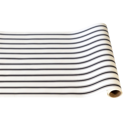 Hester & Cook Black Linen Stripe Runner