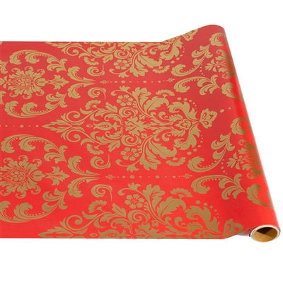Hester & Cook Red Damask Runner - 30" x 25'