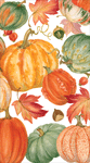 Caspari Pumpkin Field White Guest Towel