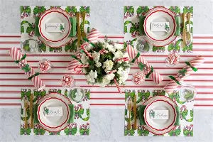 Hester & Cook Festive Candy Cane Placemat