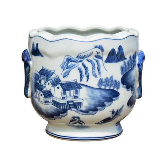 B/W CANTON CACHEPOT 7"