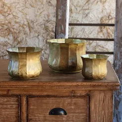 Antiqued Gold Bulb Planter Small