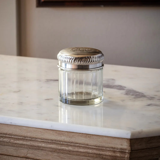 Porch View Antique Silver Tobacco Jar