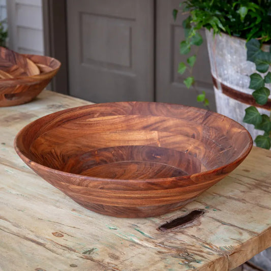 Porch View Wooden Serving Bowl, Large