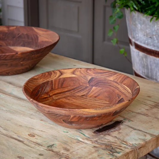 Porch View Wooden Serving Bowl, Medium